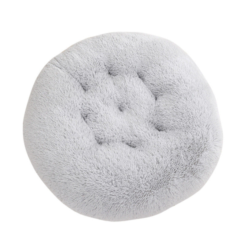 Round Pet Mat Dog Bed Plush Warm Sleep Dog Bed Cathouse Doghouse